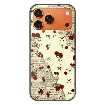 Floral Newspaper Aesthetic - Printed Silicone Case For Apple iPhone 17 Pro Max