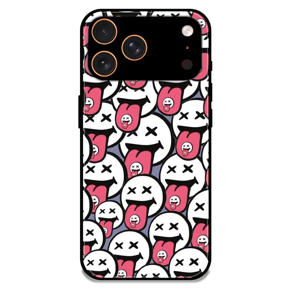 Funny Cartoon Faces - Glossy Metal Silicone Case For Apple iPhone 17 Pro Max