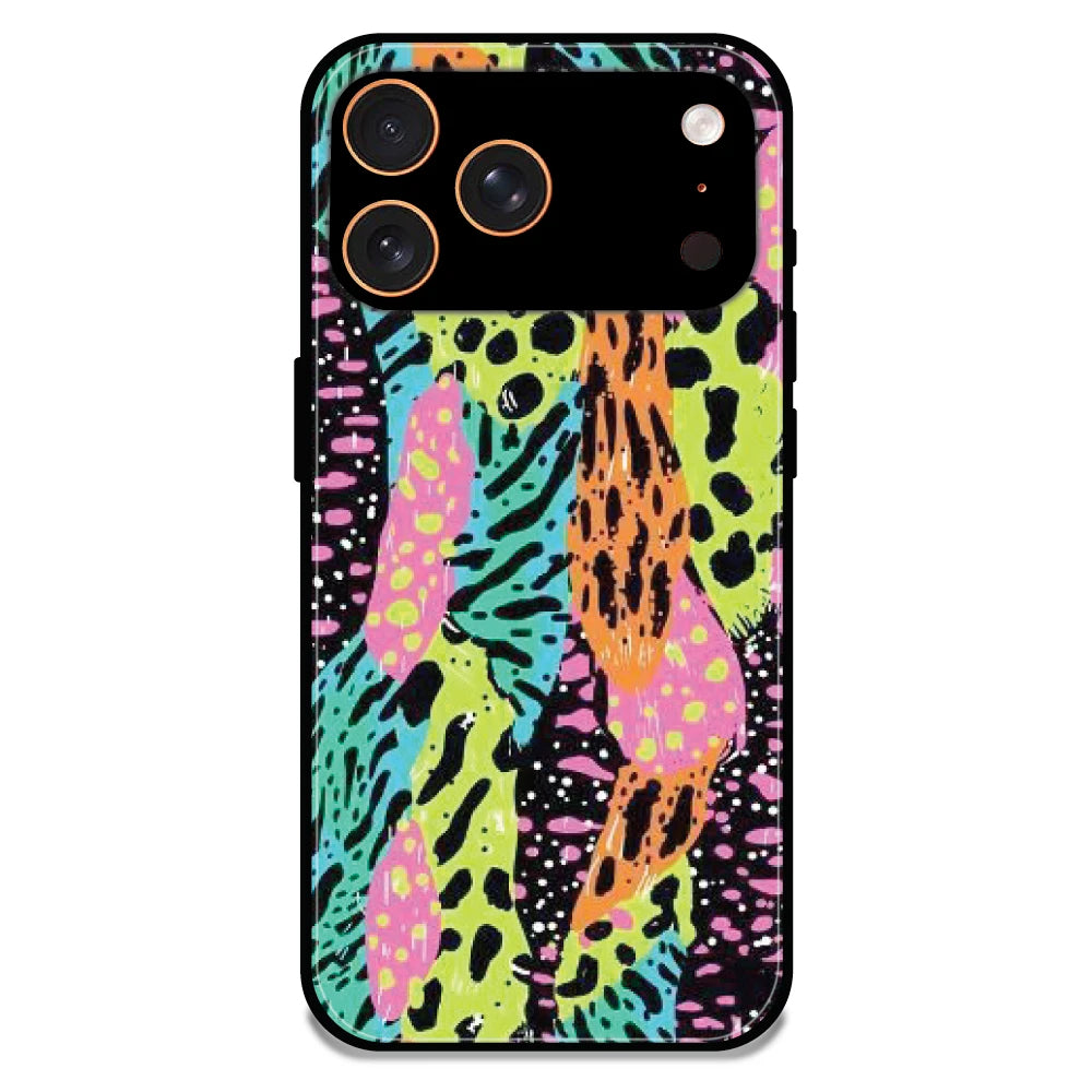 Colorful Artistic Paint Splash - Glossy Metal Silicone Case For Apple iPhone 17 Pro Max