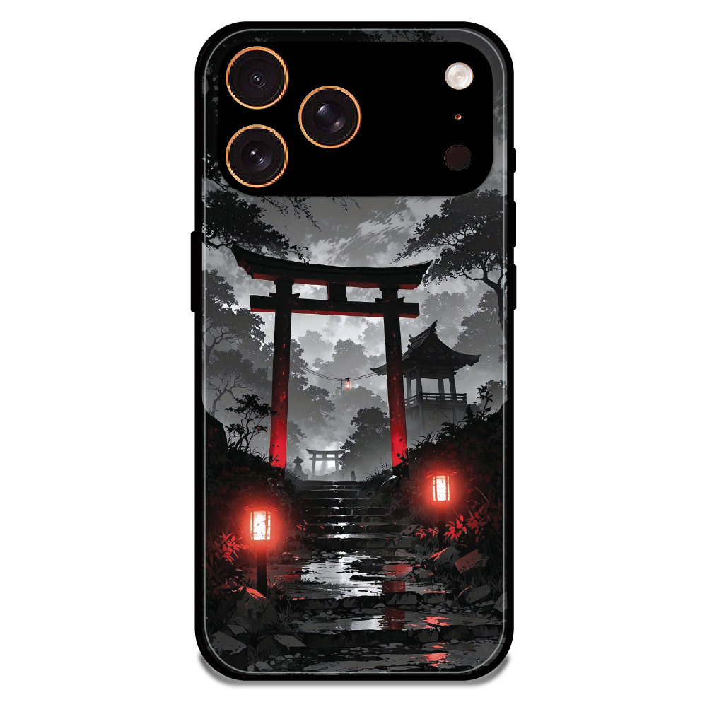 Midnight Torii Forest - Glossy Metal Silicone Case For Apple iPhone 17 Pro Max