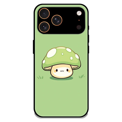 Cute Mushroom Character - Glossy Metal Silicone Case For Apple iPhone 17 Pro