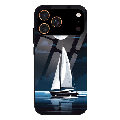 Moonlight Sailboat - Glass Case For Apple iPhone 17 Pro
