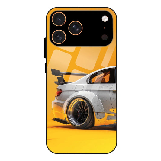 Sport Car Yellow Background - Glass Case For Apple iPhone 17 Pro