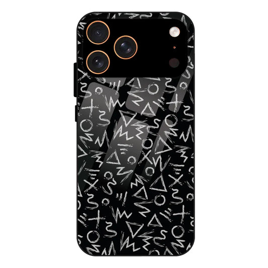 Geometric Black & White Pattern - Glass Case For Apple iPhone 17 Pro