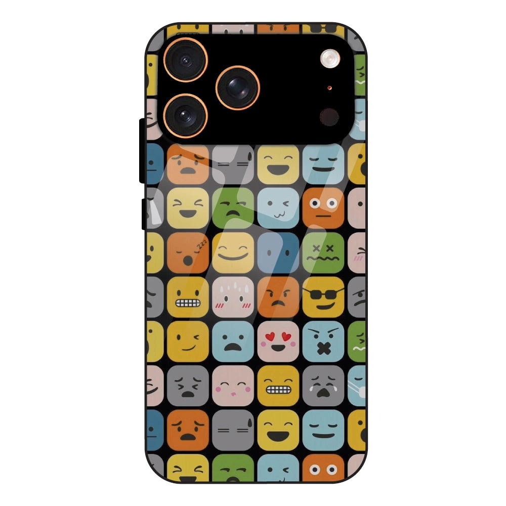 Colorful Expression Pattern - Glass Case For Apple iPhone 17 Pro