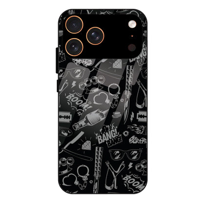 Black Graphic Street Art - Glass Case For Apple iPhone 17 Pro