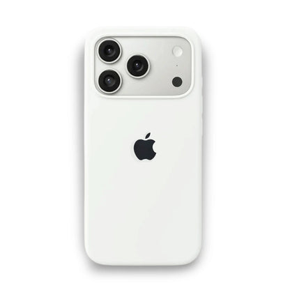 White Liquid Silicone Case For Apple iPhone 17 Pro