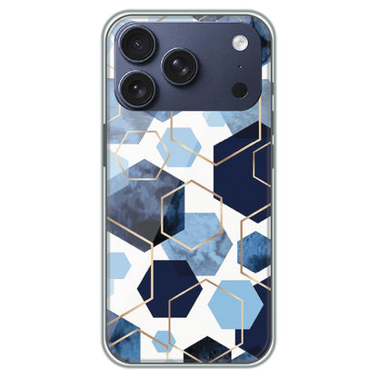 Blue Hex Mosaic - Printed Silicone Case for Apple iPhone 17 Pro