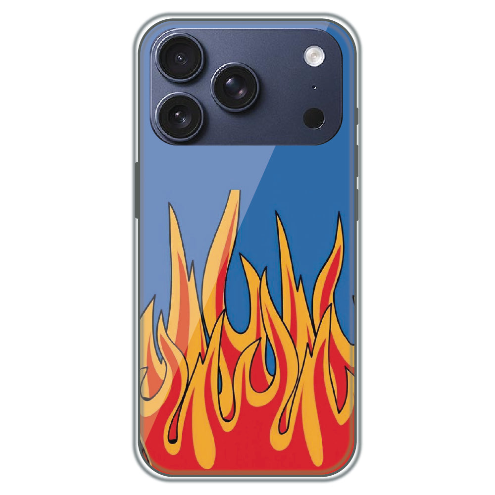 Blue Sky Flames - Printed Silicone Case for Apple iPhone 17 Pro