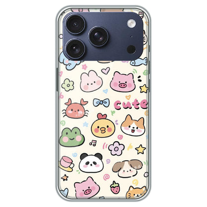 Cute Animal Friends - Printed Silicone Case for Apple iPhone 17 Pro
