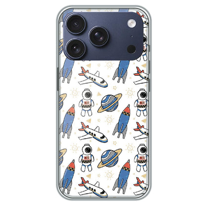 Doodle Space Explorer - Printed Silicone Case for Apple iPhone 17 Pro