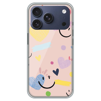 Happy Hearts Doodle - Printed Silicone Case for Apple iPhone 17 Pro