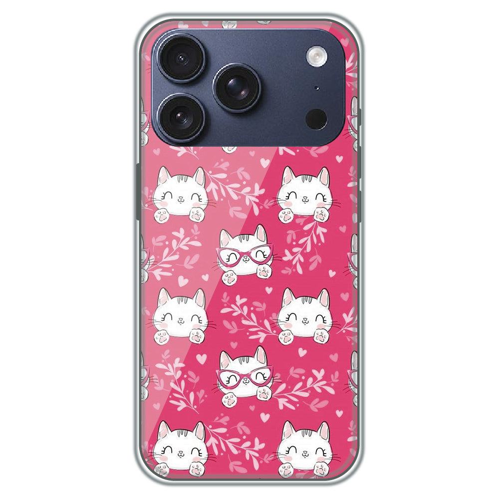 Kitty in Pink - Printed Silicone Case for Apple iPhone 17 Pro
