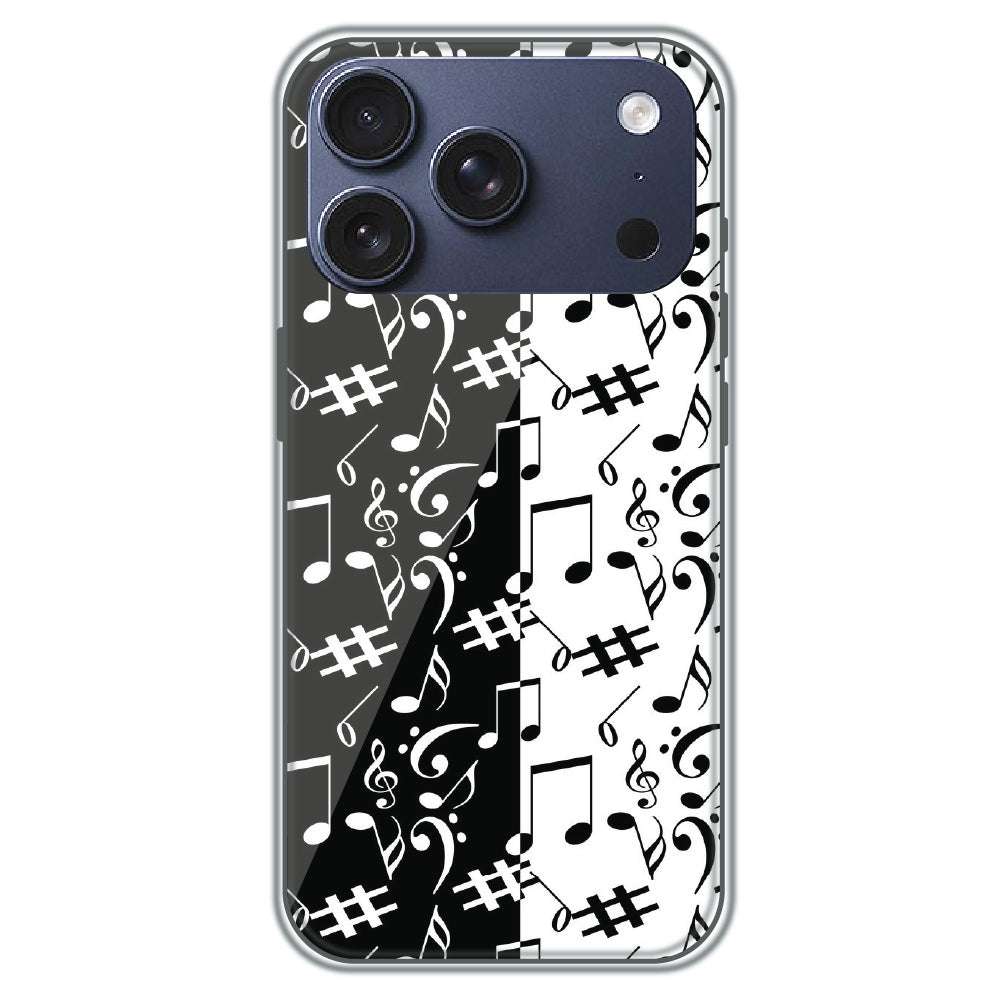Music Notes - Printed Silicone Case for Apple iPhone 17 Pro