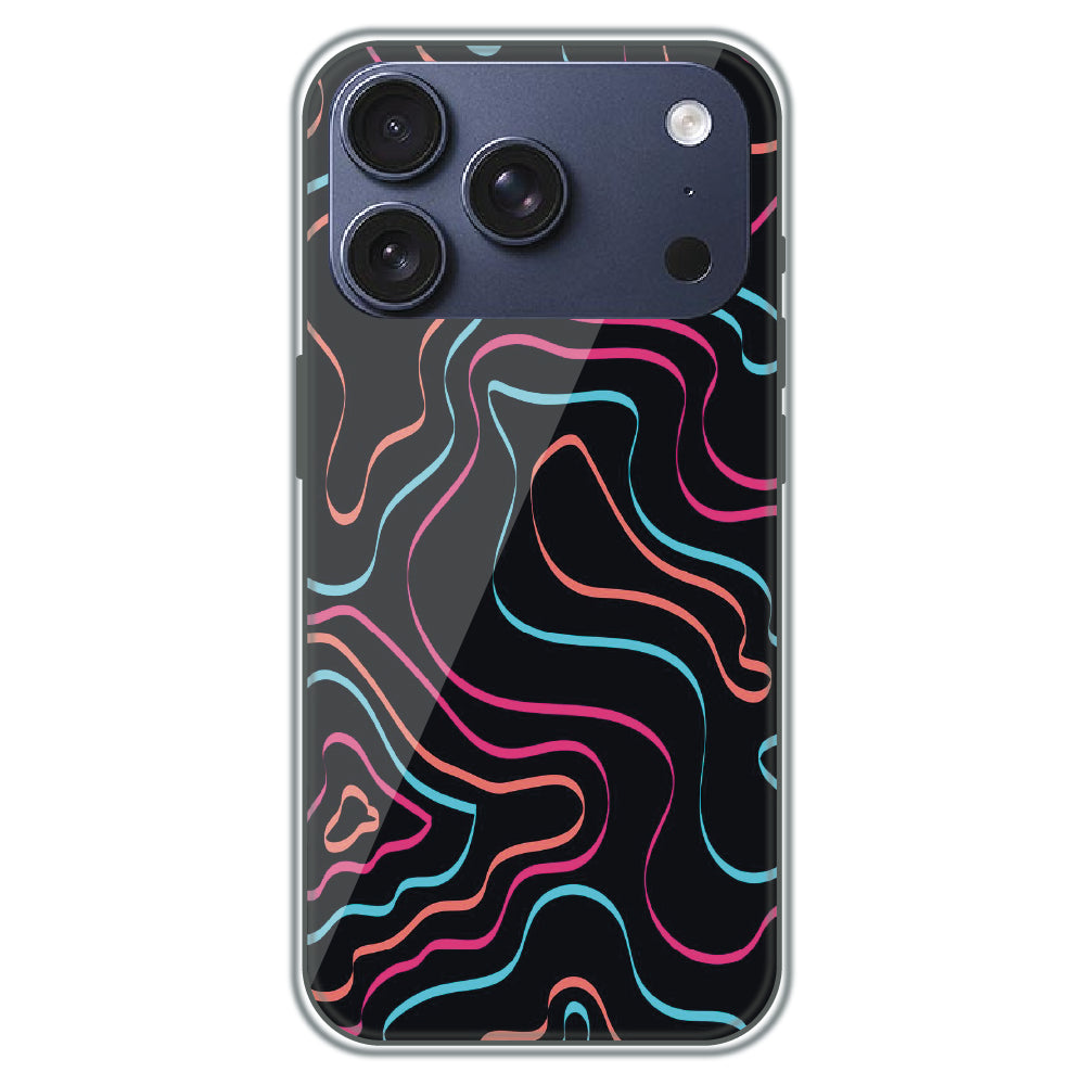 Neon Wave Lines - Printed Silicone Case for Apple iPhone 17 Pro