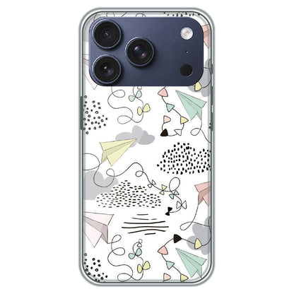 Paper Plane Doodles - Printed Silicone Case for Apple iPhone 17 Pro