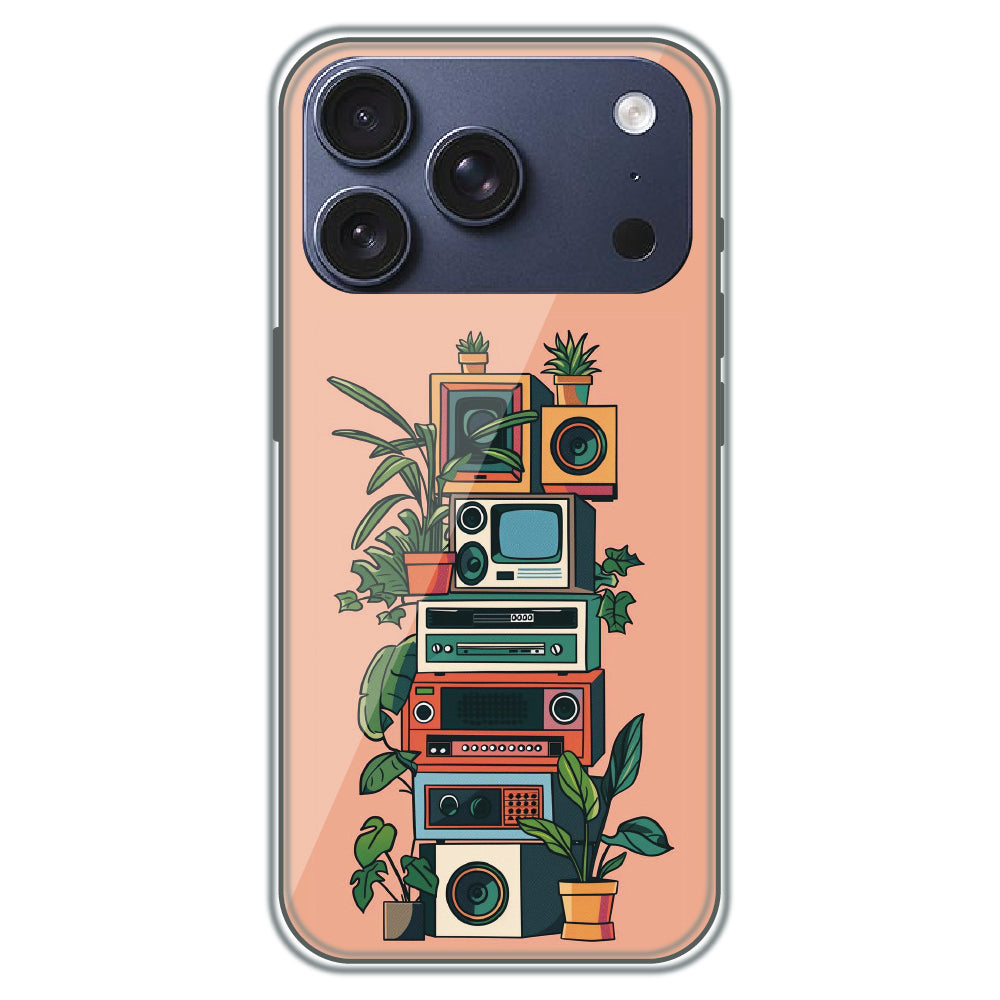 Retro Tech Garden - Printed Silicone Case for Apple iPhone 17 Pro