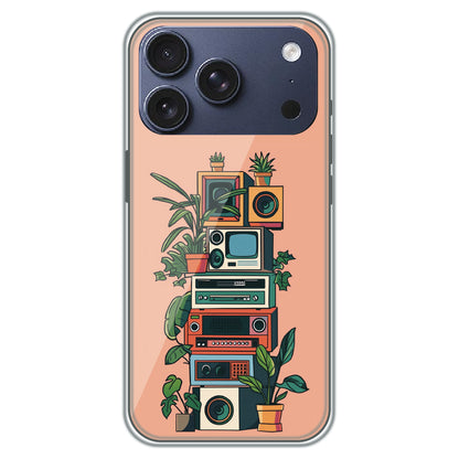 Retro Tech Garden - Printed Silicone Case for Apple iPhone 17 Pro