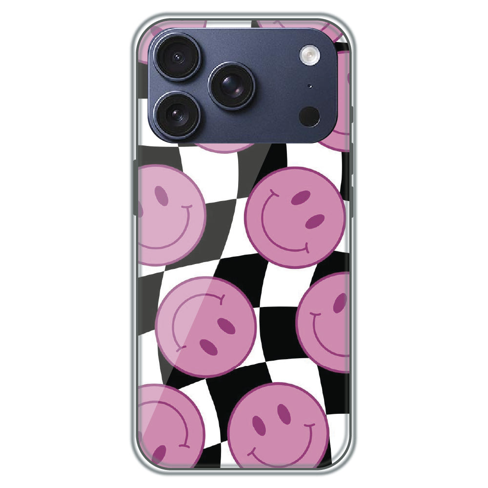 Smiley Checkerboard - Printed Silicone Case for Apple iPhone 17 Pro