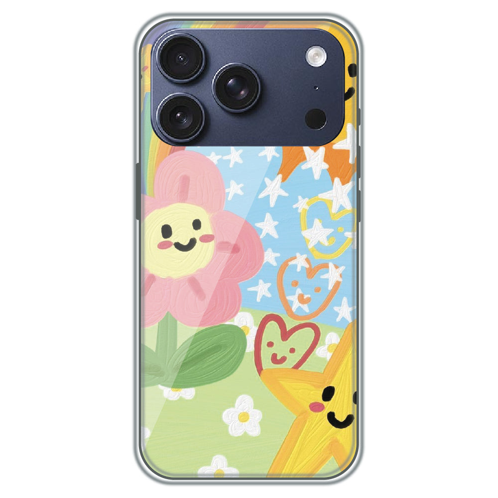 Sunshine Doodle Garden - Printed Silicone Case for Apple iPhone 17 Pro
