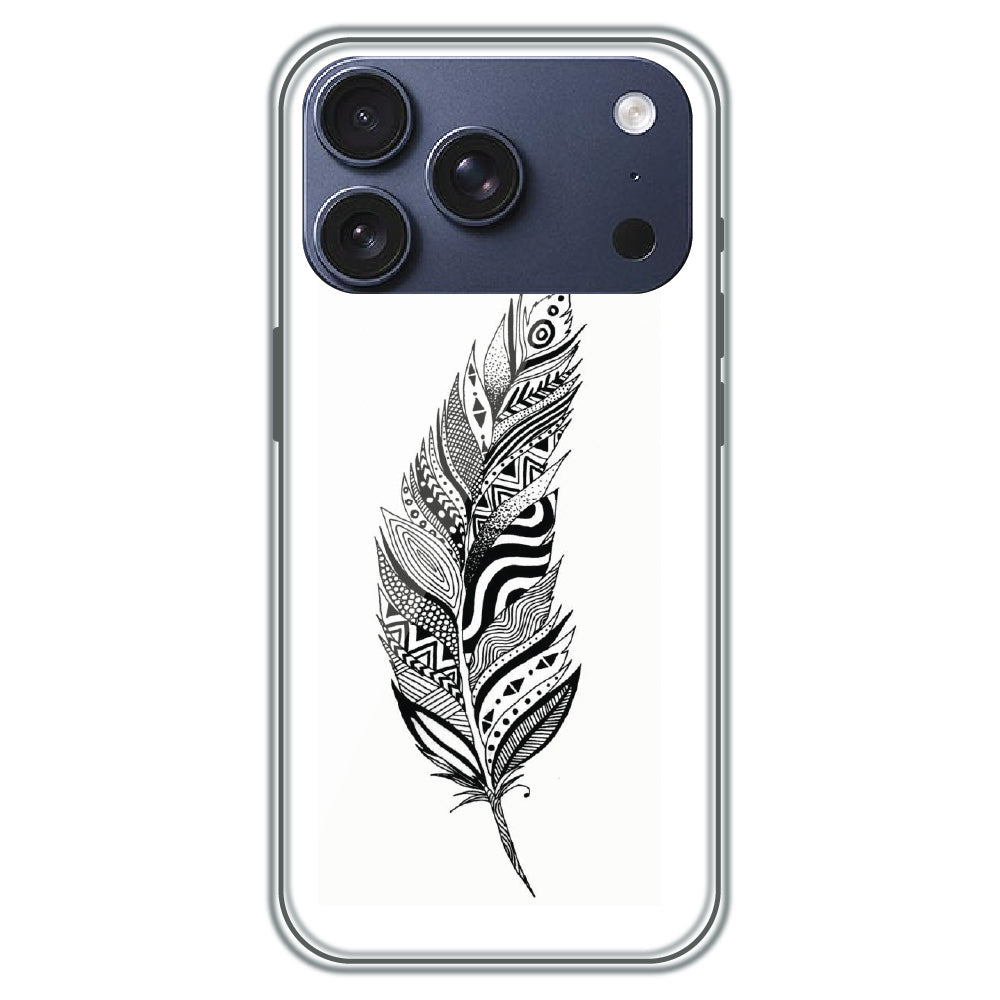 Zentangle Feather - Printed Silicone Case for Apple iPhone 17 Pro
