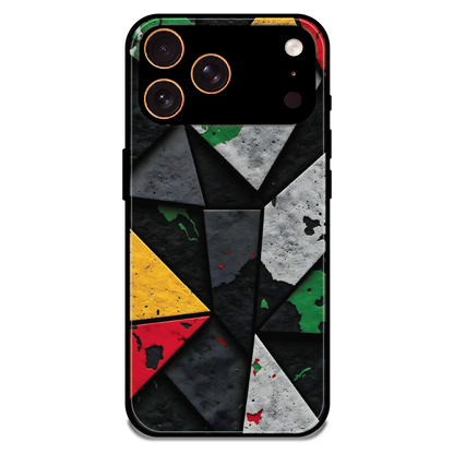 Urban Geometric Color - Glossy Metal Silicone Case For Apple iPhone 17 Pro