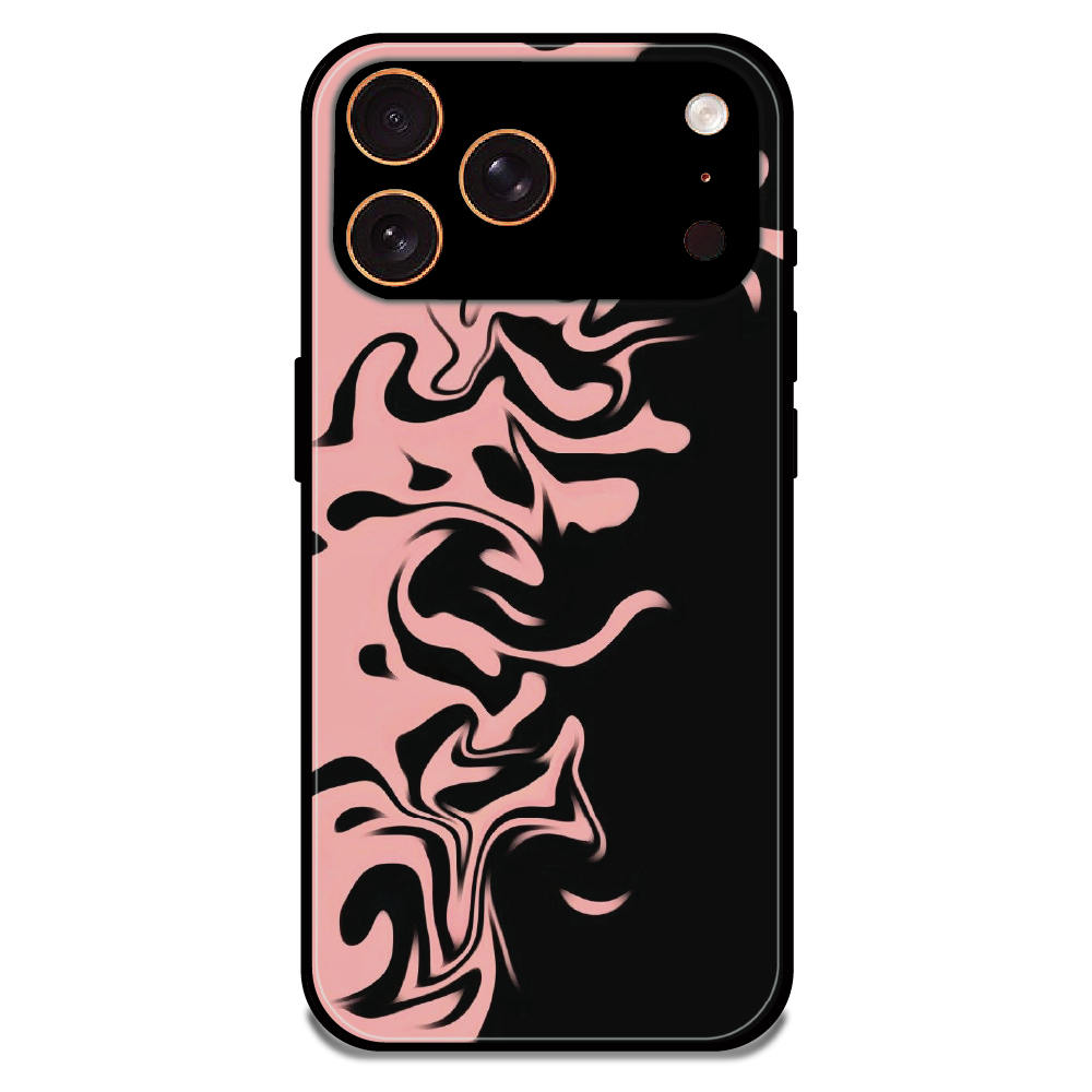 Blush Noir Marble - Glossy Metal Silicone Case For Apple iPhone 17 Pro