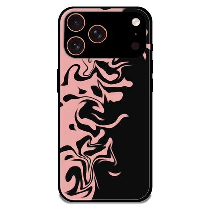 Blush Noir Marble - Glossy Metal Silicone Case For Apple iPhone 17 Pro