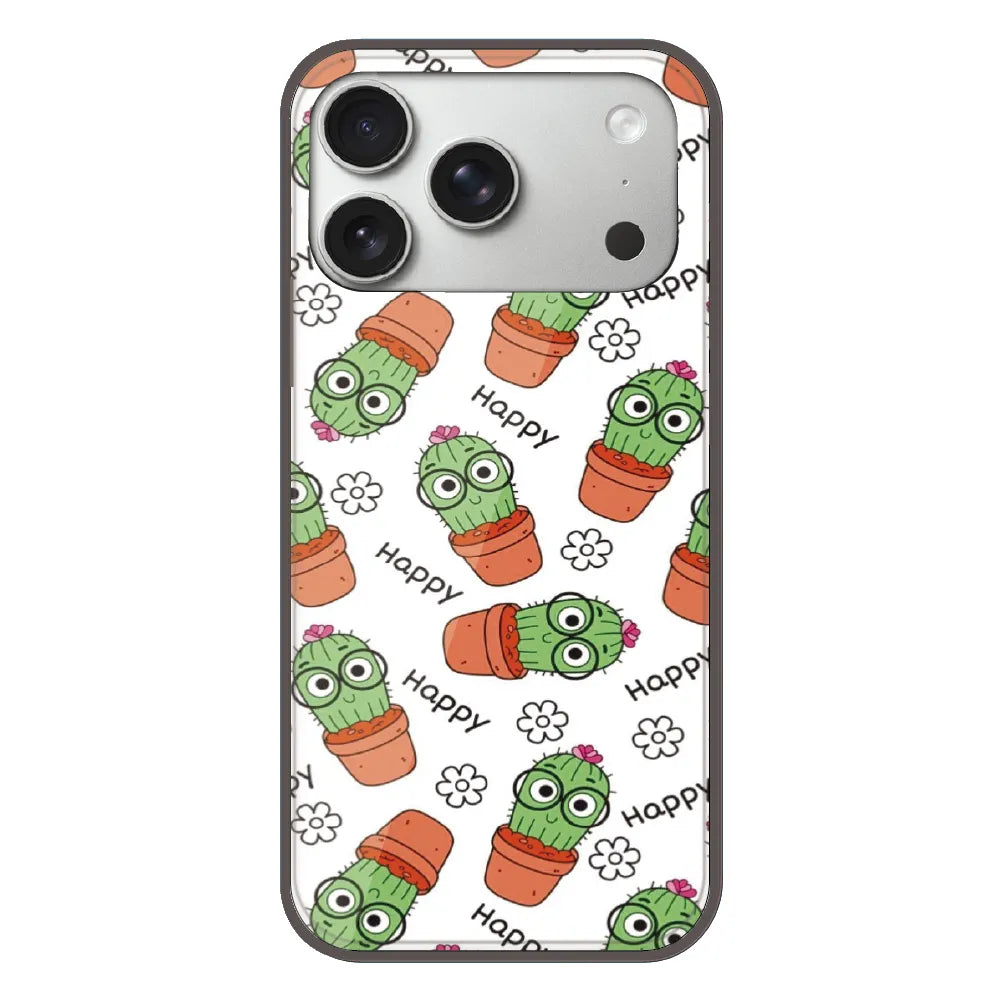 Cute Cactus Happy - Printed Silicone Case For Apple iPhone 17 Pro