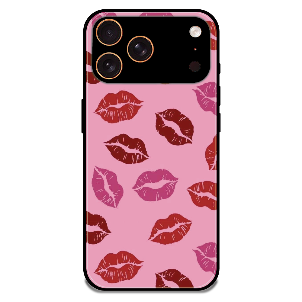 Pink Lips Pop Art Pattern - Glossy Metal Silicone Case For Apple iPhone 17 Pro