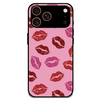 Pink Lips Pop Art Pattern - Glossy Metal Silicone Case For Apple iPhone 17 Pro