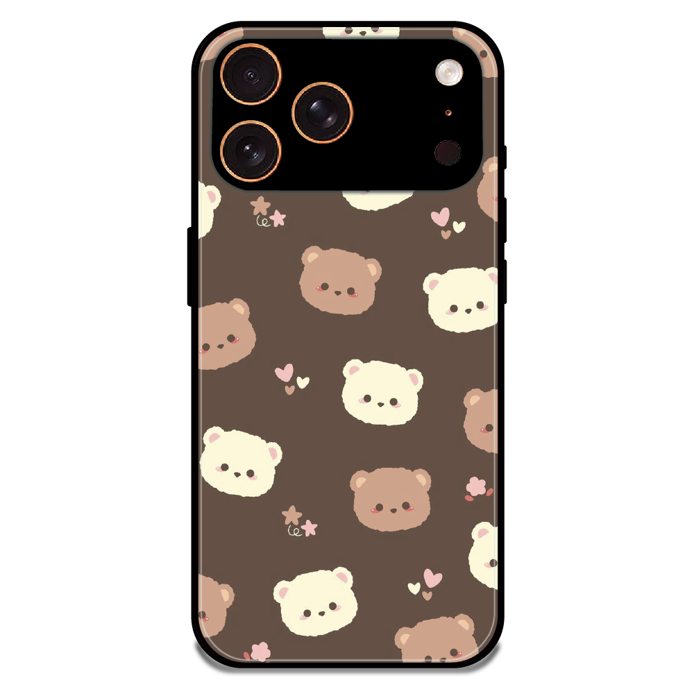 Cozy Bear Pattern - Glossy Metal Silicone Case For Apple iPhone 17 Pro