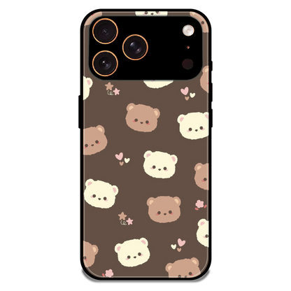 Cozy Bear Pattern - Glossy Metal Silicone Case For Apple iPhone 17 Pro