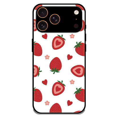 Strawberry - Glossy Metal Silicone Case For Apple iPhone 17 Pro