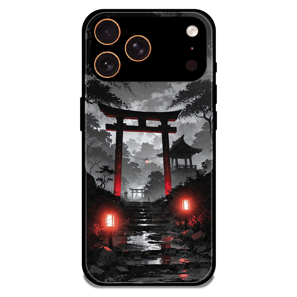 Midnight Torii Forest - Glossy Metal Silicone Case For Apple iPhone 17 Pro