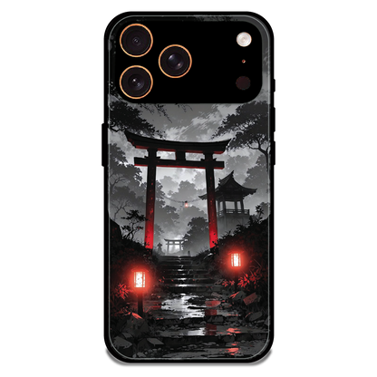 Midnight Torii Forest - Glossy Metal Silicone Case For Apple iPhone 17 Pro