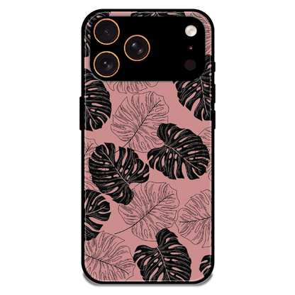 Tropical Monstera Leaf Pattern - Glossy Metal Silicone Case For Apple iPhone 17 Pro