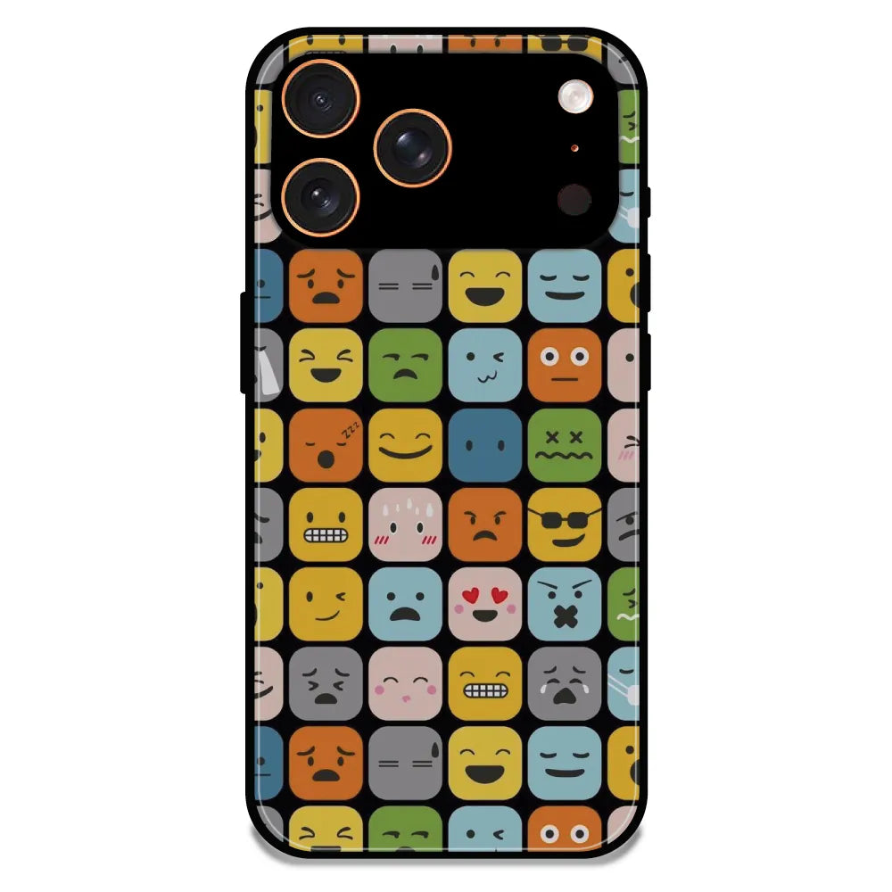 Colorful Expression Pattern - Glossy Metal Silicone Case For Apple iPhone 17 Pro