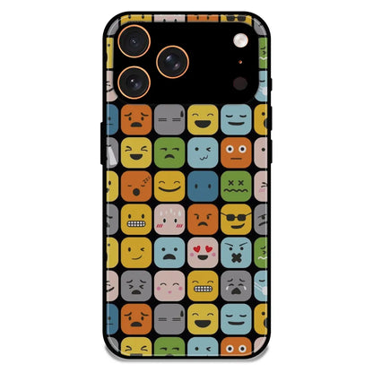 Colorful Expression Pattern - Glossy Metal Silicone Case For Apple iPhone 17 Pro