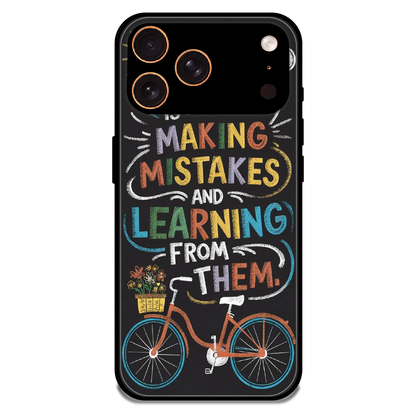 Motivational Quote Bicycle Art - Glossy Metal Silicone Case For Apple iPhone 17 Pro