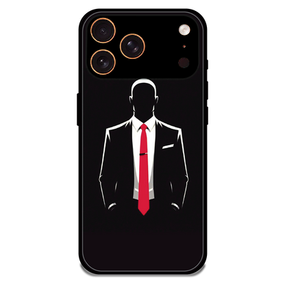 Red Tie Silhouette - Glossy Metal Silicone Case For Apple iPhone 17 Pro