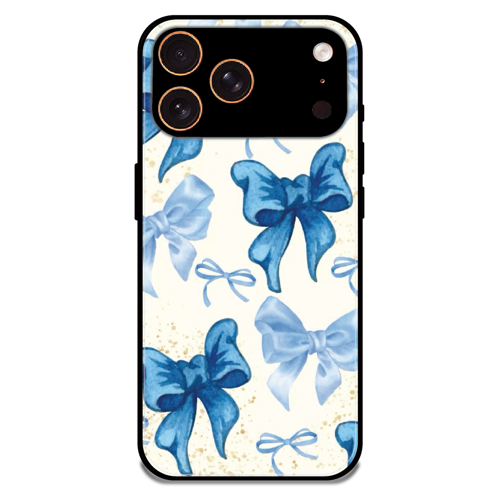 Soft Blue Bowcore - Glossy Metal Silicone Case For Apple iPhone 17 Pro