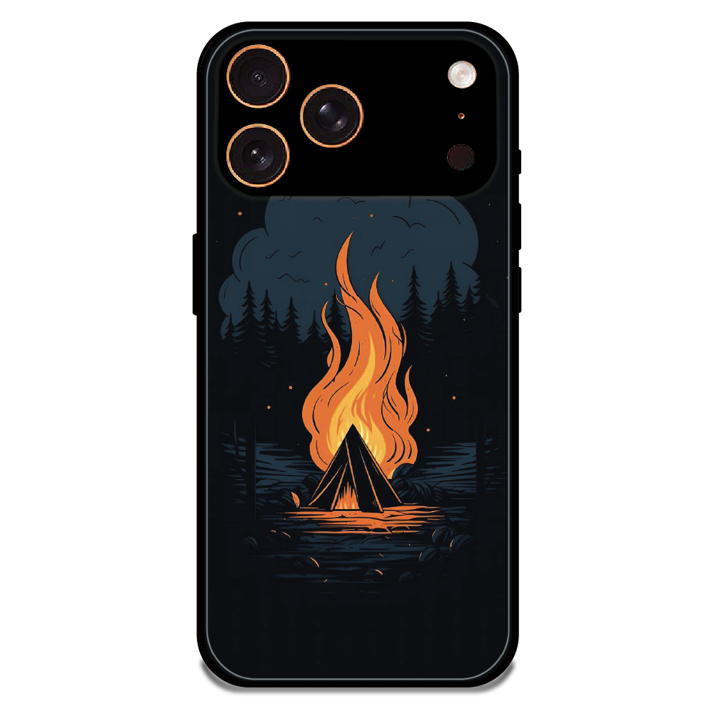Midnight Campfire Adventure - Glossy Metal Silicone Case For Apple iPhone 17 Pro