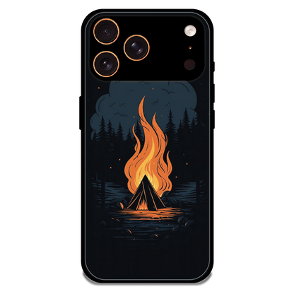 Midnight Campfire Adventure - Glossy Metal Silicone Case For Apple iPhone 17 Pro