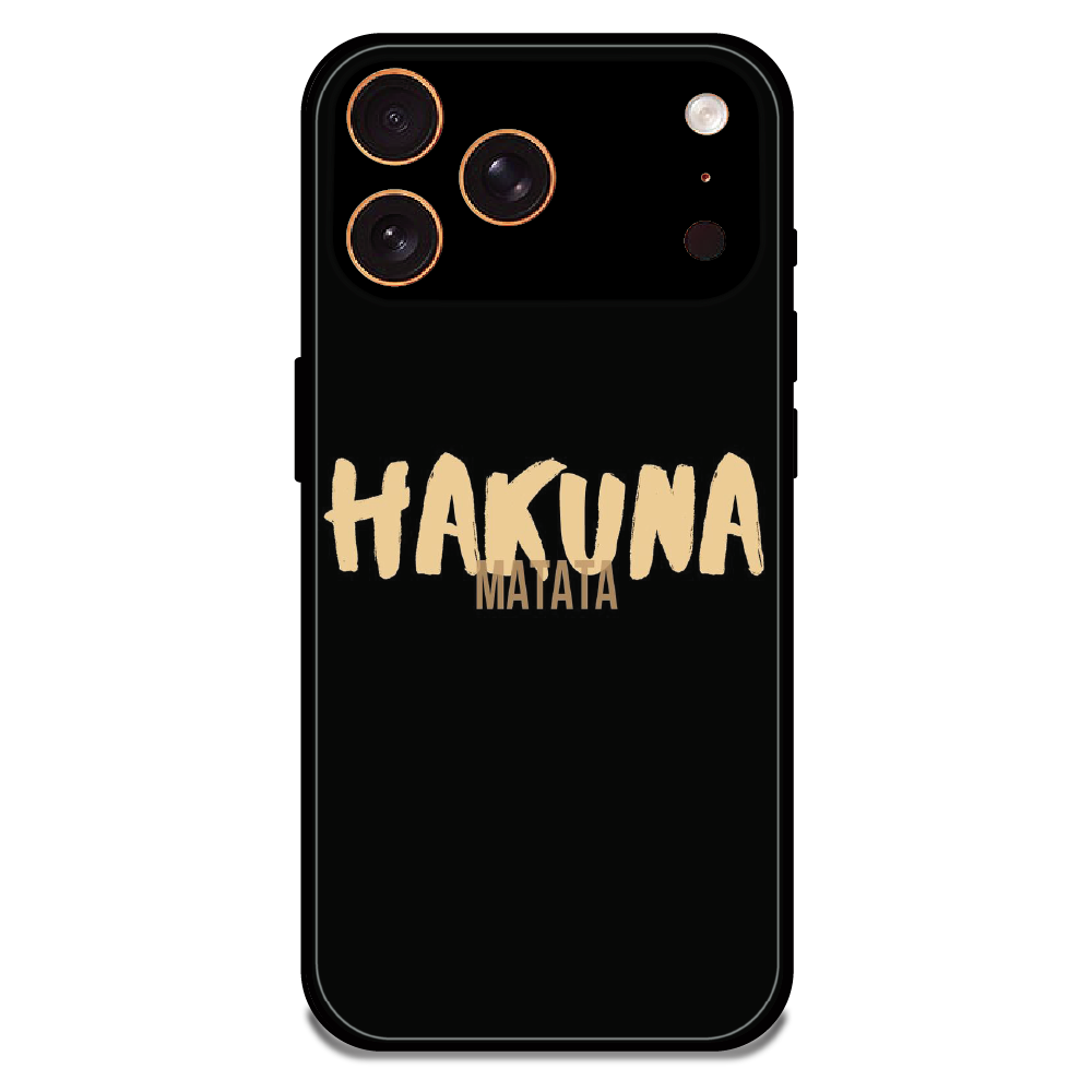 Hakuna Matata Quote - Glossy Metal Silicone Case For Apple iPhone 17 Pro
