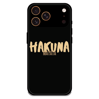 Hakuna Matata Quote - Glossy Metal Silicone Case For Apple iPhone 17 Pro
