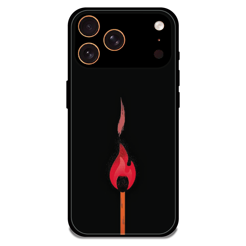 Burning Match - Glossy Metal Silicone Case For Apple iPhone 17 Pro