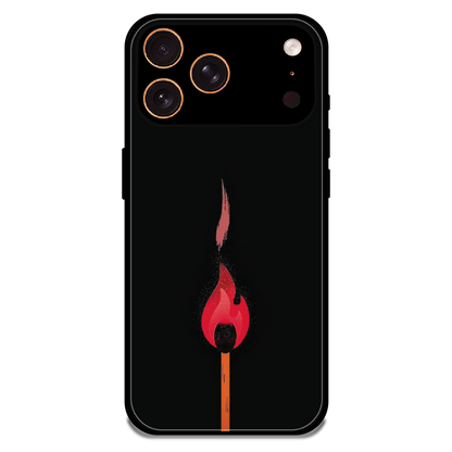 Burning Match - Glossy Metal Silicone Case For Apple iPhone 17 Pro