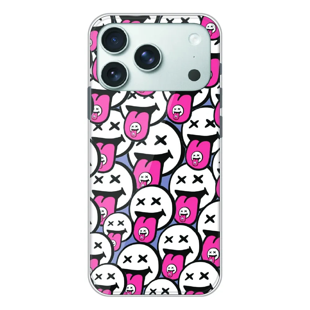 Funny Cartoon Faces - Printed Silicone Case For Apple iPhone 17 Pro