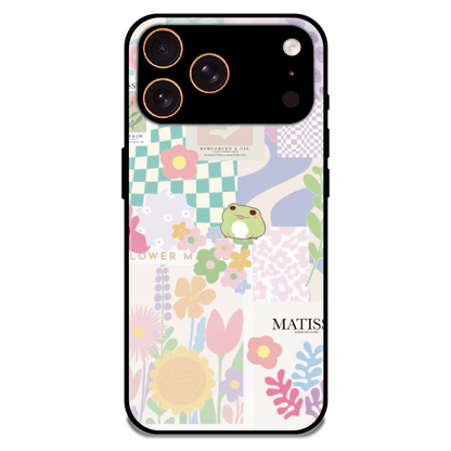 Cute Pastel Floral Collage Art - Glossy Metal Silicone Case For Apple iPhone 17 Pro